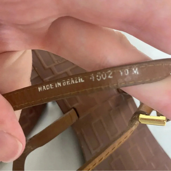 Tory Burch Pauline Demi Cork Wedge Brown Sandal Vegan Leather Size 10 - Picture 6 of 10